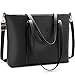 NUBILY Sac Cabas Femmes Grande Capacité PU Cuir Sac de Cours Portable Sac a Main pour Les Cours Imperméable Sac Fourre Tout Fille pour 15.6 Pouces Sac Epaule Bandoulière Affaires Noir
