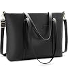 NUBILY Vrouwen Handtas Laptop Draagtas 15,6 Inch Lederen Grote Draagtas Lichtgewicht Vintage Schoudertas Kantoortas Dame…