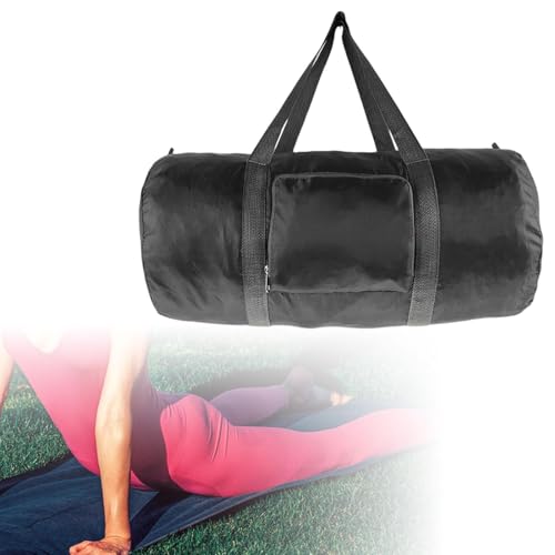 Foldable Travel Duffel Bag Carry on for Women Men Handheld Folding Weekender Bag Tote for Swim Camping Fitness Beach Pool, Black4