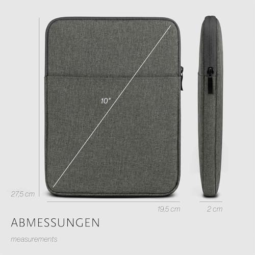 Étui iPad Air 11 M2 imperméable moex en polyester gris foncé avec zip