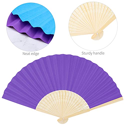 Aneco 36 Pieces Handheld Paper Fans Paper Folding Fans With Bamboos For Wedding Gift, Party, Home, Diy, Multicolor… #TOP2