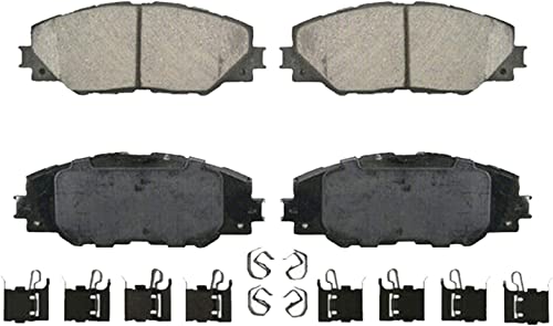 Image of Detroit Axle - 4pc Front Brake Pads for Toyota RAV4 [w /3rd Row Seating] Matrix Mirai Corolla iM Pontiac Vibe Scion tC iM, Ceramic Brake Pads w /Hardware Replacement