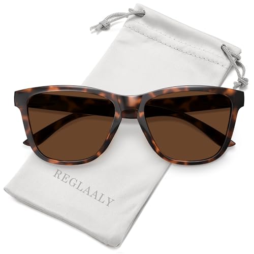 Reglaaly Polarized Sunglasses for Women Trendy Womens Sunglasses Classic Retro Designer Sun Glasses UV Protection Shades, Tortoise/Brown Lens