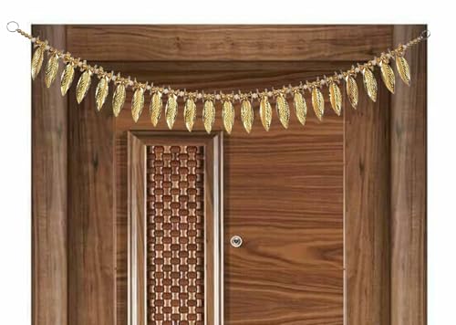 Image of Golden Leaves Home Decoration Hanging Toran Main Door Garlands Handmade Bandhanwar Door Entrance Hanging HomeTraditional Wall Decor Diwali Decoration Diwali Gift