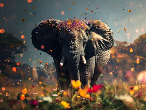 Diamond painting adulte éléphant pour créer une décoration murale zen