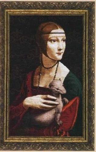 Kit de broderie au point de croix femme à l'hermine 14 CT 42x62 cm