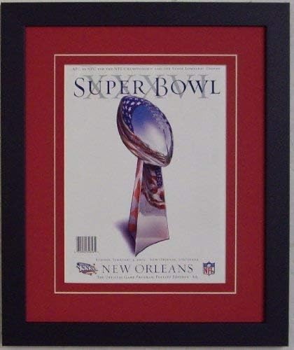 Sports Program, Super Bowl Program, and Magazine Frame - Red Matting, Black frame