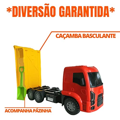Brinquedo Caminhão Basculante 37,5 CM + Pá de Brinde