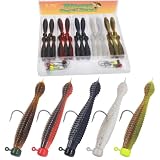 Ned-Rig-Kit-Finesse-Baits-Soft-Plastic-Worms-Fising-Lure for Bass Stick Swimbait Minnow Crawfish Lures Shroom Ned Jig Head Kit(35-Piece 2.75'' #02 Stick Worms Ned Rig Kit)
