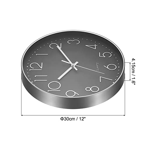 Reloj de pared analógico silencioso 12 pulgadas miniatura 2