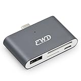 New MacBook Pro 2019 USB Type C HUB OTG/TF/SD Smart Card Reader Adapter for MacBook air 2018 and PC Laptop and Most USB Type-C Port Devices, EASTWILD USB 3.1 Type C Adapter (Grey)