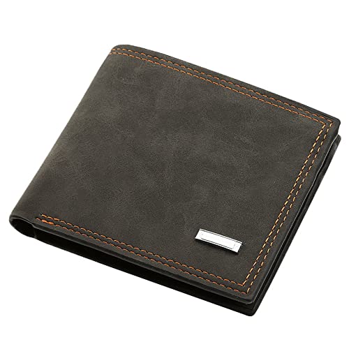 MMSSY Wallet mit Münzfach, PU-Leder Geldbeutel, Mini Geldbörse für Herren und Damen, Kartenetui bis 9 Karten Portemonnaie klein Kreditkartenetu Geldbörse Geldbeutel Brieftasche schwarz Cover
