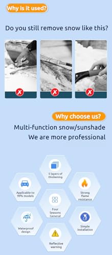 Image of Windshield Cover for Ice and Snow, Waterproof & Windproof, Front Window Protector for Car Truck SUV, Black, Large - 50 x 61 Inches