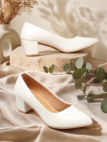 Image of Women Block Heel Pumps | Comfortable Office Wear Heels | Stylish Slip-On Casual Heels for Women