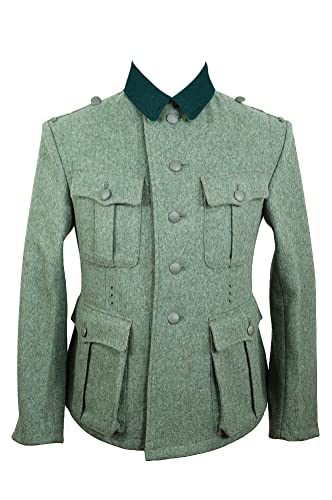 Chaqueta M36 Elite EM de lana gris campo con acabados históricos de alta fidelidad