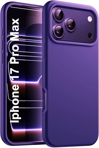 Image of Silicone Case for iPhone 17 Pro Max 6.9-Inch, Silky-Soft Touch Full-Body Protective Phone Case, Shockproof Back Cover for iPhone 17 Pro Max (Deep Purple)