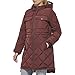 Levi's Women's Soft Sherpa Lined Diamond Quilted Long Parka Jacket (Standard & Plus Sizes), Merlot, 1X
