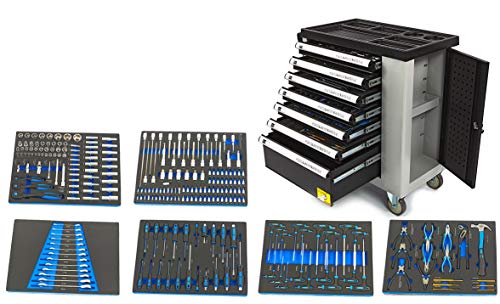 EDICIÓN CARBONO - CARRO DE HERRAMIENTAS PARA TALLER 7 CAJONES CON HERRAMIENTAS