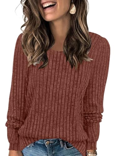 Yincro Women's Lightweight Sweaters Long Sleeve Fall Casual Crewneck Tunic Tops