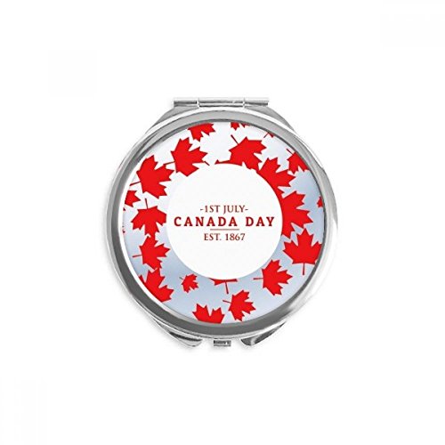 Miroir de poche Fête du Canada 1867 portable pour retouches maquillage en voyage et au bureau