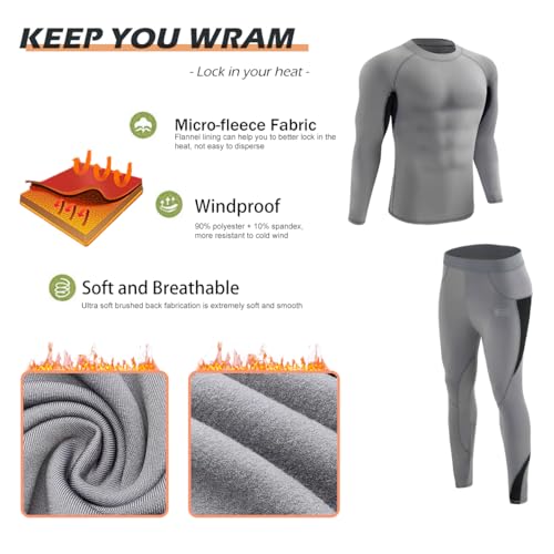 Conjunto de roupas íntimas térmicas masculinas, forro de lã de inverno, camada de base esportiva, se