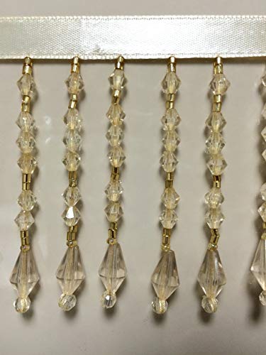 2 3/4" Crystal Beaded Fringe Trim Cbf-20/1 White And Silver (Sold By The Yard) #TOP1