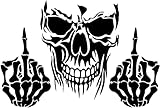 MAF - Skull Skeleton and 2 Set of 2 Middle Finger Flipping Off and Gas Tank Vinyl Decal Sticker for Cars LAPTOPS Walls Windows Toolbox Gift