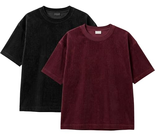 Image of RodZen Oversized Fit Half Sleeves Round Neck Textured Polycotton T-Shirt for Women /Girls (Pack of 2)
