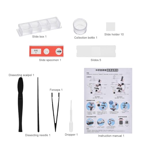 Kit de microscopio para niños con 1200 aumentos grabable 5