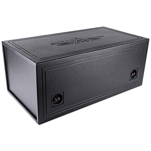 Image of Skar Audio AR2X12V Dual 12 inch Universal Fit Armor Coated Ported Subwoofer Box with Kerf Port