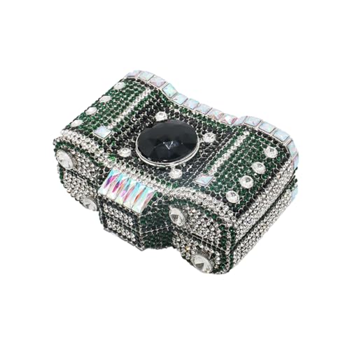 Image of UMREN Novelty Crystal Camera Shaped Clutch Purse for Women Sparkly Rhinestones Evening Clutch Bag Glitter Bridal Prom Handbag