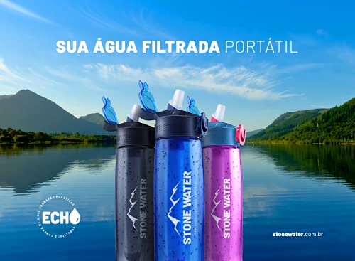 Garrafa Stone Water Echo Com Filtro 650ml Verde Cor:verde