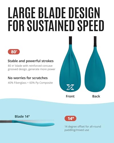 ZLX Sup Paddel 167-208cm,3 oder 4 Abnehmbaren Teilen,Verstellbares paddel für Stand-up Paddling mit Glasfaser Blade Perfekt für Surfen und Wassersport Vergnügen,kajak paddel,Stand Up Paddle Zubehör