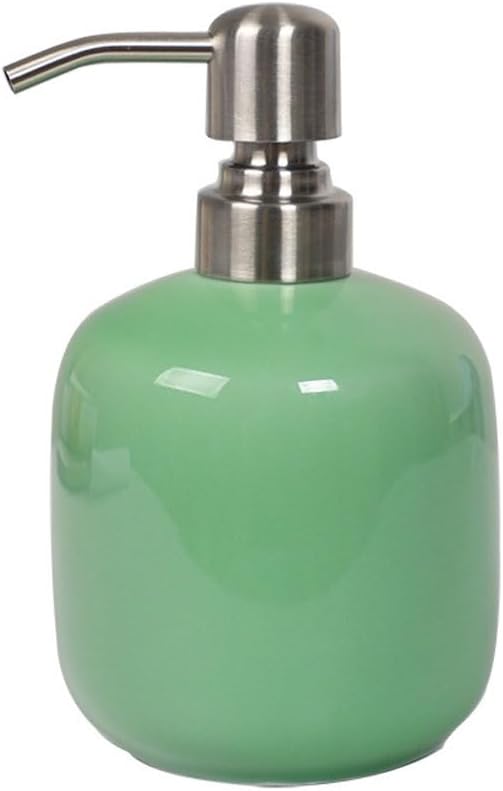 Soap Dispenser Ceramic Soap Dispenser Simple Ceramic Hand Sanitizer Bottle Press Creative Hotel Lotion Dispenser Shower Gel Refill Bottle Bathroom Soap Dispensers(A)
