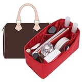 Doxo LV Speedy 20 Organizer Insert, Premium Nylon Small Purse Organizer Insert with 11 Compartments & Zipper Pocket, Perfect-Fit Waterproof Bag Organizer Insert for LV Speedy 20 Handbag (Red, Small)