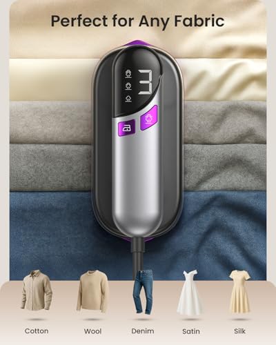 Image of LOXP 2-in-1 Handheld Steamer and Iron for Clothes, 1000W, 9s Fast Heat-Up | Travel Steamer with Ceramic Soleplate, Leak-Proof 170mL Tank, Self-Clean, Portable Wrinkle Remover for Home & Travel, 120V