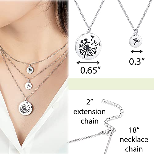 Shonyin Back To School Gifts Mother Daughter Necklace Set For 3 Matching Dandelion Mommy And Me Jewelry Mothers Day Birthday Gift For Mom Daughter #TOP4