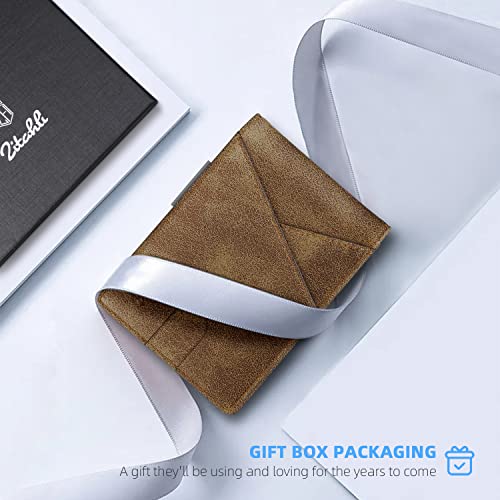 image for Zitahli Slim RFID Wallets for Men, Money Clip Bifold Leather Wallet Mi