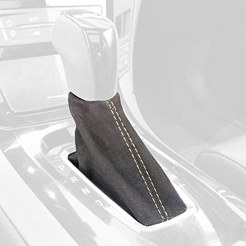 RedlineGoods Shift Boot - Automatic Compatible with Cadillac CTS/CTS-V 2008-14. Tailor Made - not Universal. Genuine top-Grade Italian Black Leather with Black Thread