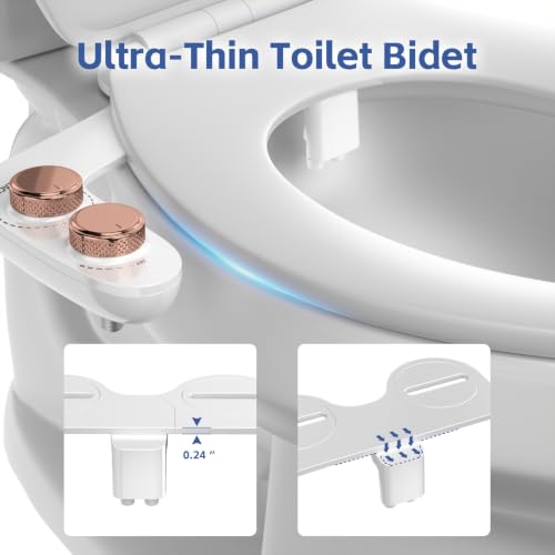 Image of Bidet Attachment for Toilet Seat Water Pressure - Non Electric Bidets Self Cleaning Sprayer - Dual Nozzle Bidet Attachments Toilets Spray - Adjustable Bidets Wash Butt Cleaner for Bathroom Gifts