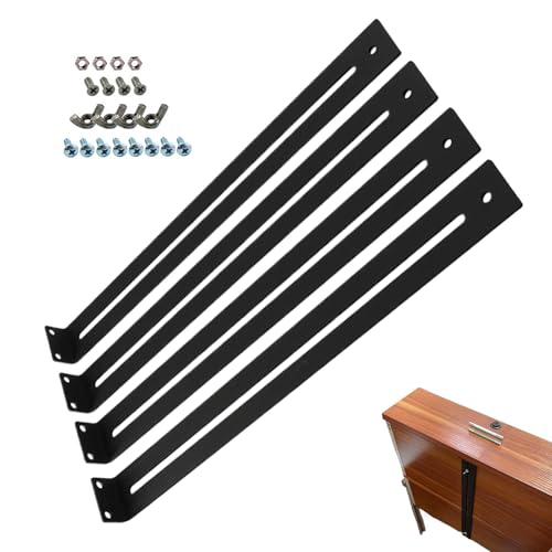 Juego de reparación de cajones, juego de reparación de cajones, soportes de montaje, cajones deslizantes, herramientas de soporte 4 inferiores con tornillos, para reforzar y reparar madera