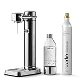 Aarke Carbonator 3, Premium Wassersprudler, Edelstahl Finish + Aarke 60L CO2-Zylinder, 100% erneuerbares CO2