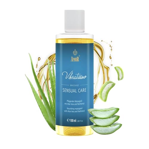 Vibratissimo Sensual Care : huile de massage, huile d’amour, huile corporelle à l’aloe vera, 100 ml