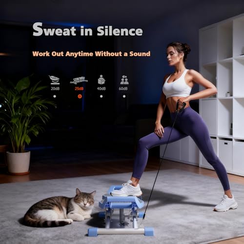 Image of 6-in-1 Wobble & Slide Machine, 330 lbs Capacity Fitness Stepper for Full Body Workout, Low Impact Aerobic Equipment with Resistance Bands & LCD Monitor, Fat Burning & Shaping for Home Gym
