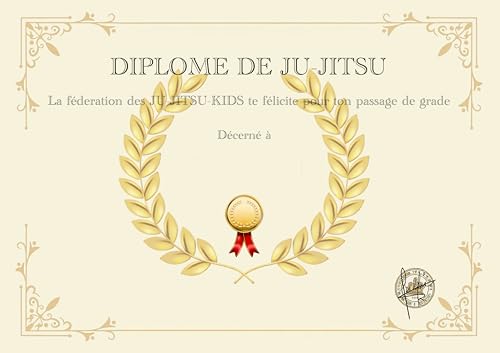 Ju-Jitsu-Diplome zum Glückwunsch und Erfolg im Querformat, A4-Format, laminiert, matt, A4-Anzeige, laminiert, matt.