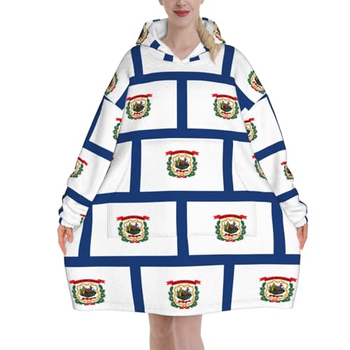 Couverture à capuche Virginie-Occidentale plaid manches flanelle