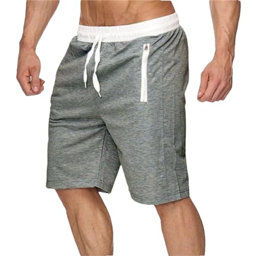 Men's Summer Pockets Gym Training Fitness Short Pants Middle Waist Beach Sports Shorts