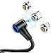 Produktbild CAFELE 3 in 1 Ladekabel Magnetisch 90 Grad Winkel,200CM QC3.0 Fast Charge Magnet Ladekabel,Nylon Datenkabel Magnetic USB Kabel Kompatibel für Samsung Galaxy S10/S9/,Huawi P30/P20,Honor,Xiaomi,LG,1Pad