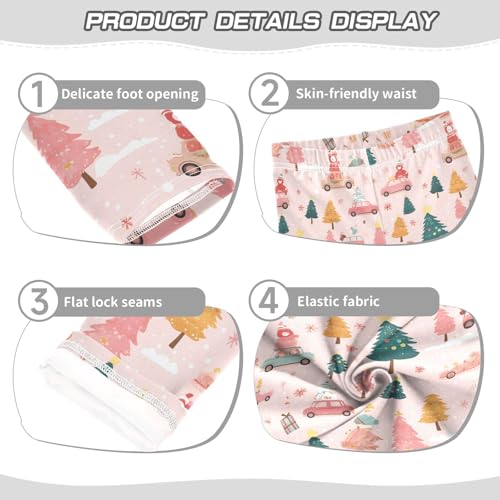 KLL Car Christmas Tree Pink Girls Cotton Leggings Fashion High Waisted Sweatpants Exercise3
