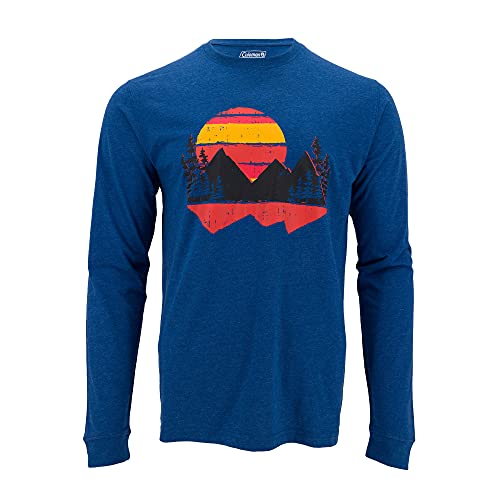 Coleman Long Sleeve Graphic Tee for Men (Blue River Heather, XL)